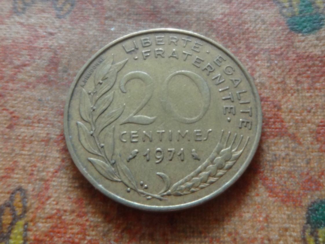 Tutti le monete: FRANCE  20 Centimes  1971  (P) – Usato da Romanel-sur-Lausanne venduto da Swift13