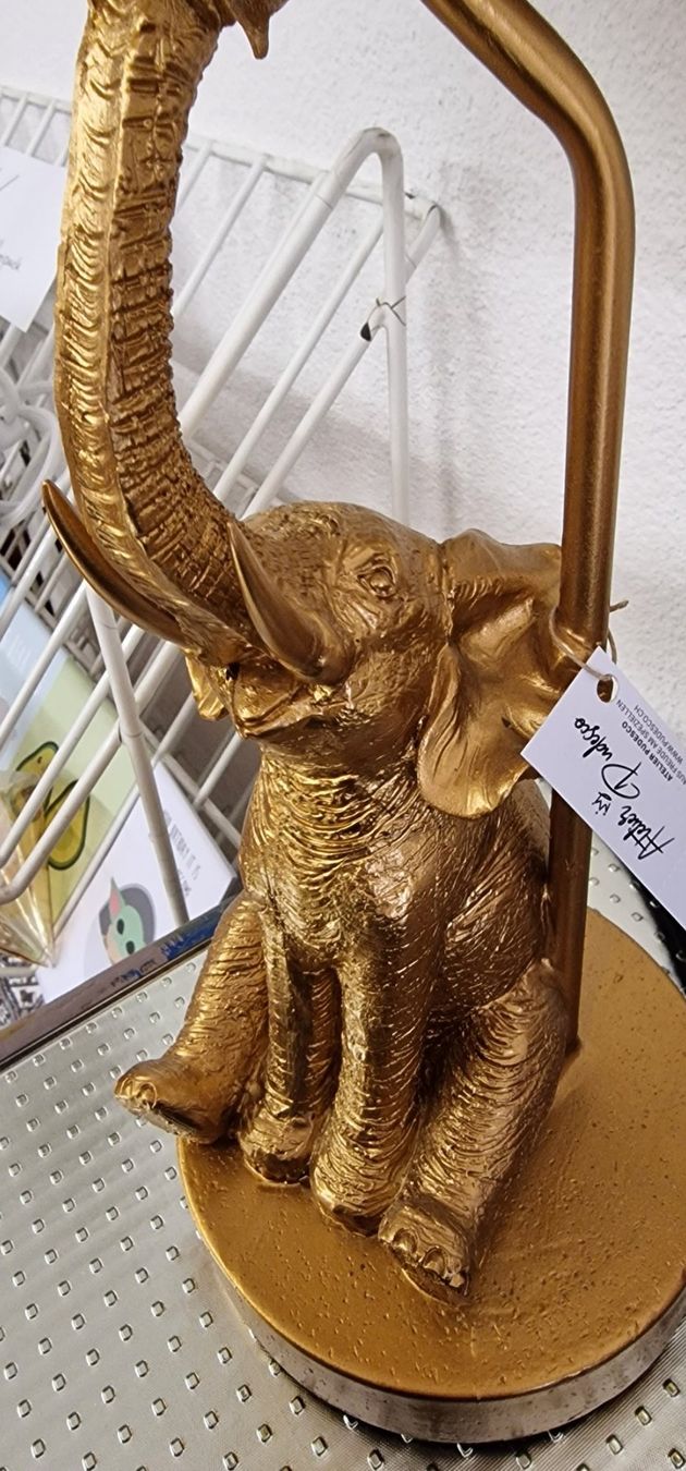 Lampade: Nachttischlampe Elefant Gold Türkis – Nuovo e nell'imballaggio originale da Schaffhausen venduto da AtelierPudesco 3