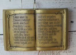 Alte WACHS - deko Gebetbuch, Vintage Look, Gold. Wachsbuch