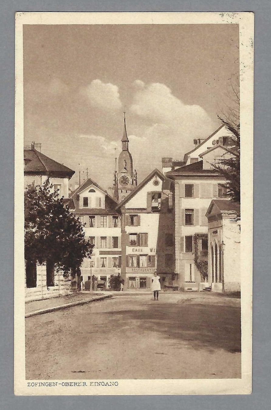 Cartoline postali: 1926, ZOFINGEN - OBERER EINGANG – Usato da Pura venduto da ulisse1957