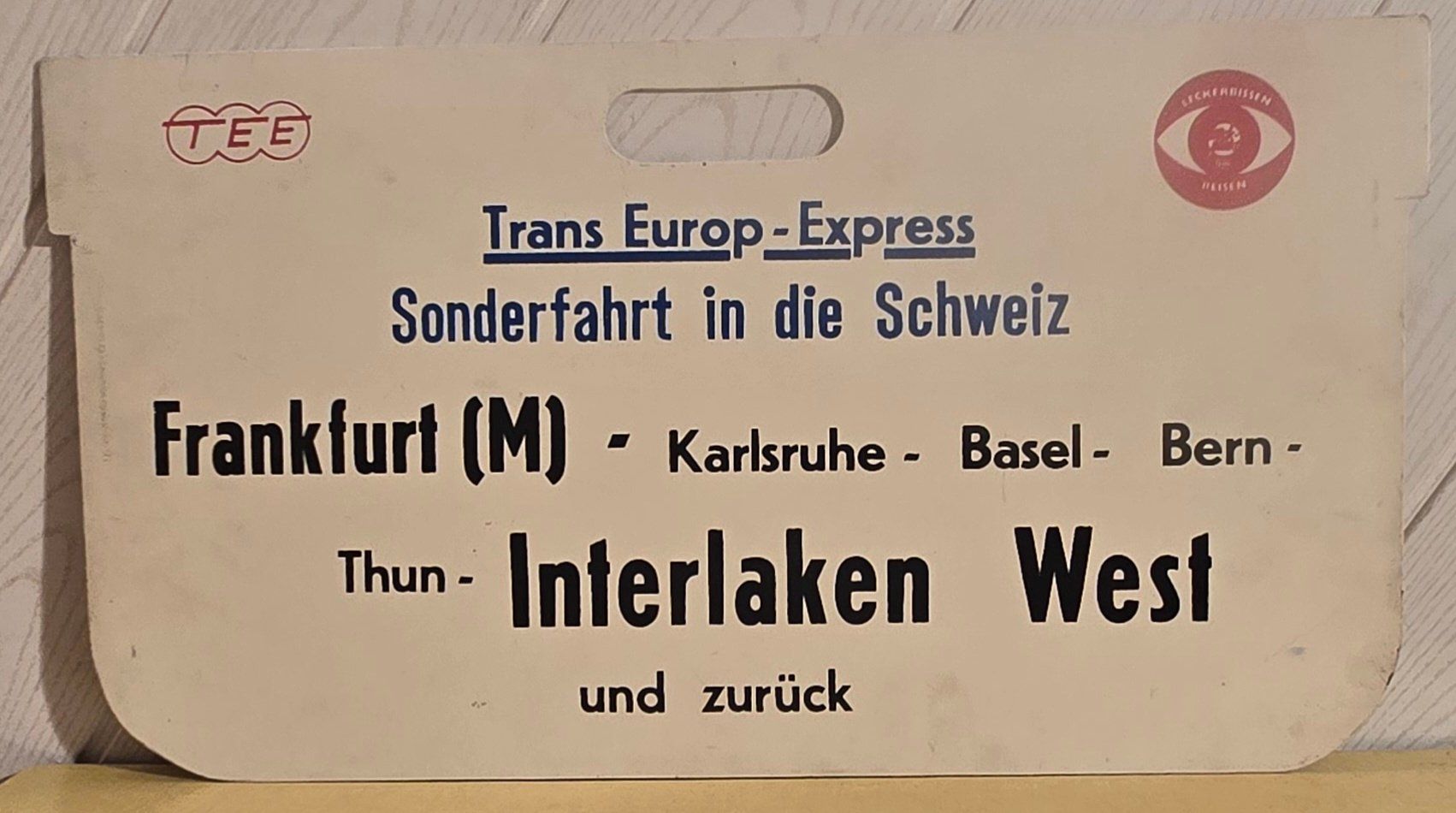 SBB/CFF/FFS Schilder: SBB - TEE - " TRANS EUROP EXPRESS " - Sonderfahrt – Gebraucht aus Biel/Bienne von Fischhene