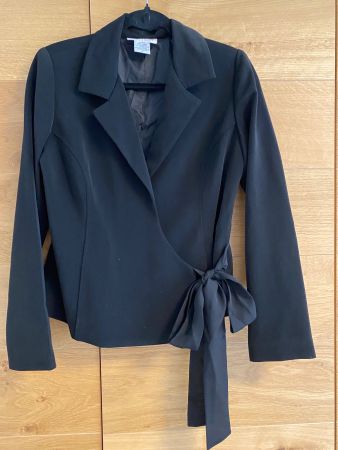 Tailleur femme pantalon veste t.36 noir uni USA Black/ White