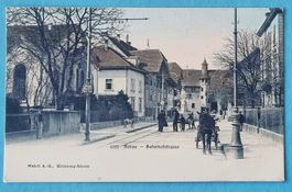 Aarau - Bahnhofstrasse - Tramgeleise - 1913