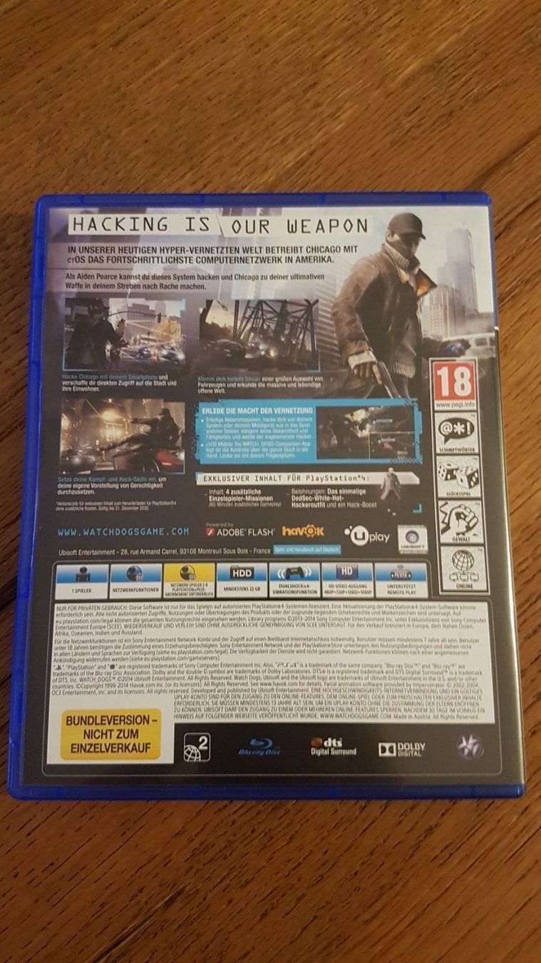 Sony Giochi: Watch Dogs PS4 – Usato da Zürich venduto da Mr.Heli 1