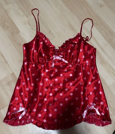 Babydoll Cami Top Polka Rot Gr. S