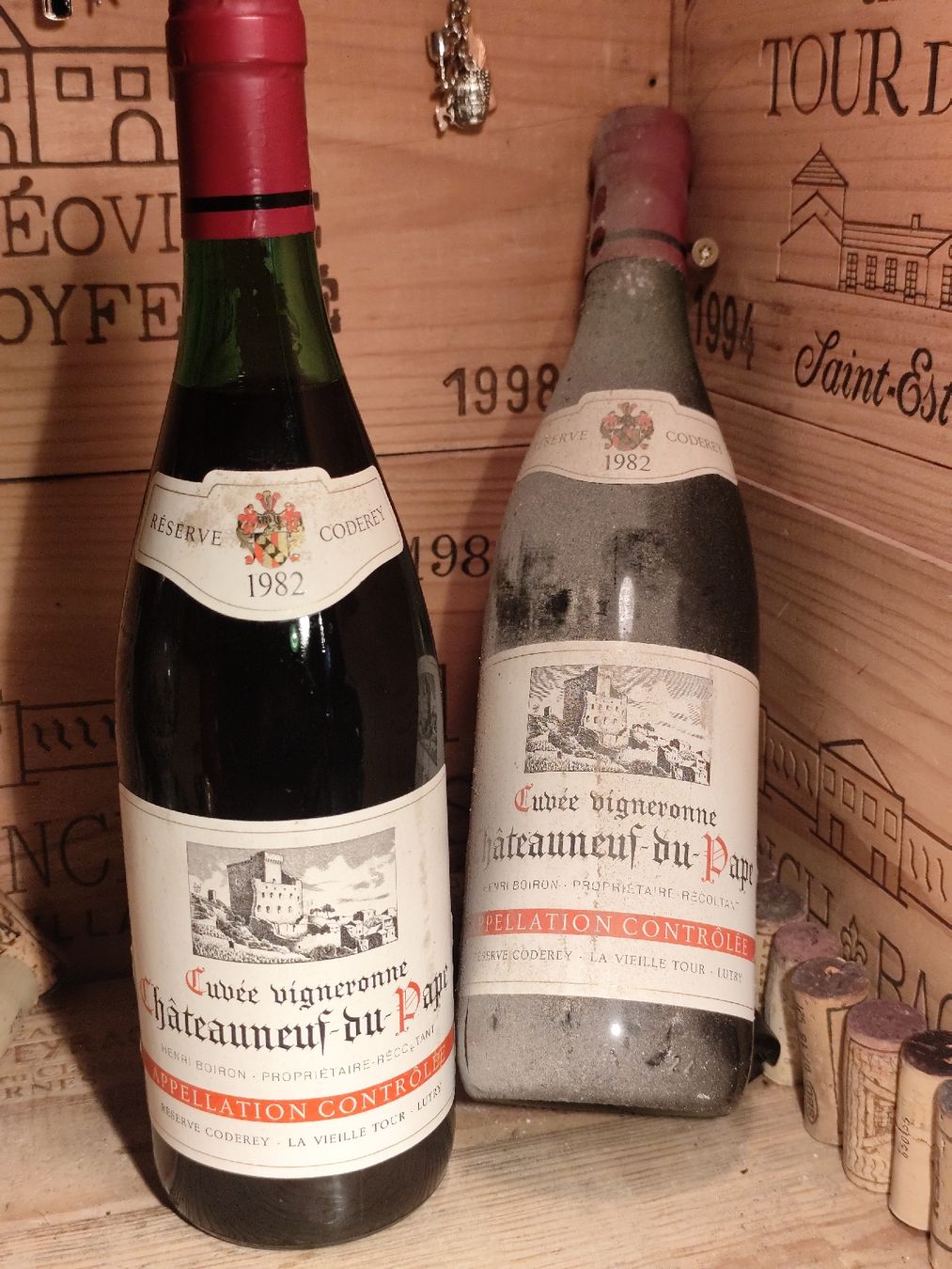 Wein: 2 x 1982 Châteauneuf-du-Pape Reserve Coderey – Neu und originalverpackt aus Büsserach von Vintage-vins