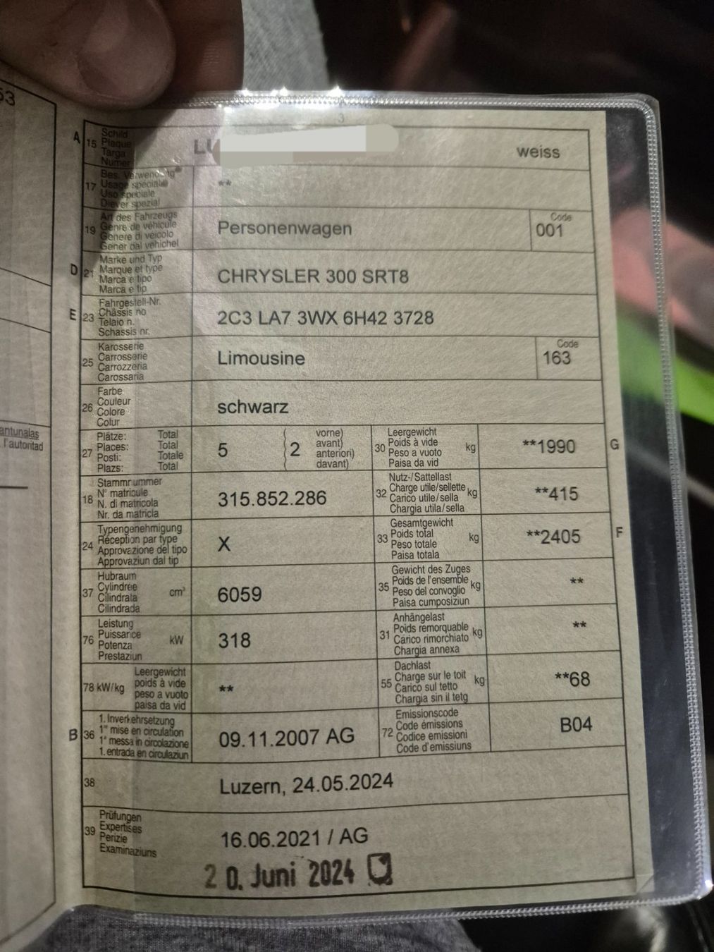 Chrysler Automobili: 6.1L Chrysler 300c SRT8 – Usato da luzern venduto da Rafi.1234 9