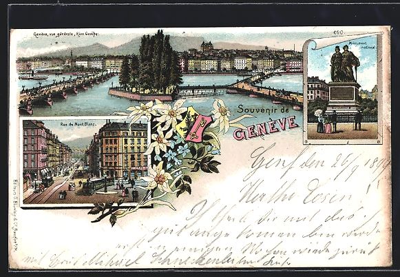 Ansichtskarten: Litho Genève, Vue générale Rive Gauch – Gebraucht aus Berlin von bartko-reher