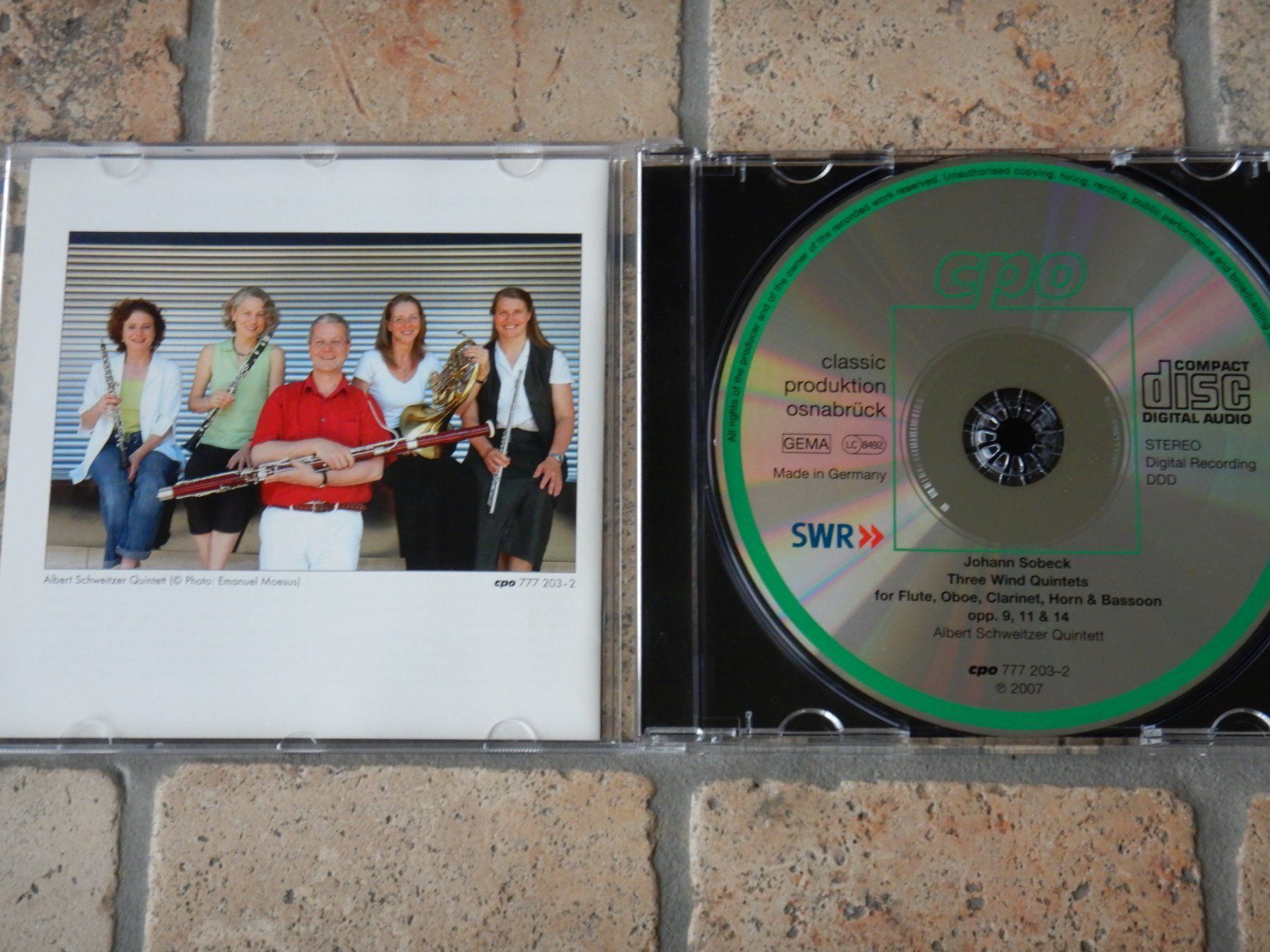 CDs: Johann Sobeck, 3 Wind Quintets – Gebraucht aus Mörschwil von Monzar 1