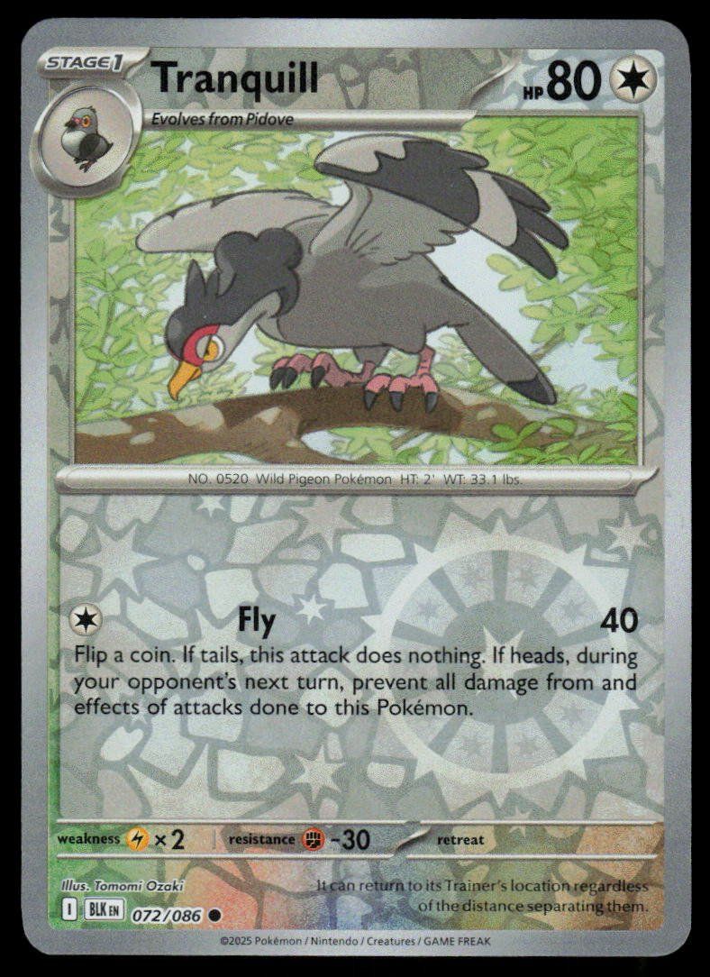 Pokémon Sammelbilder & Trading cards: Pokemon Tranquill 072/086 – Gebraucht aus Herisau von Pokemon2025