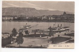 GENÈVE le port bâteau à vapeur, vier Dampfschiffe