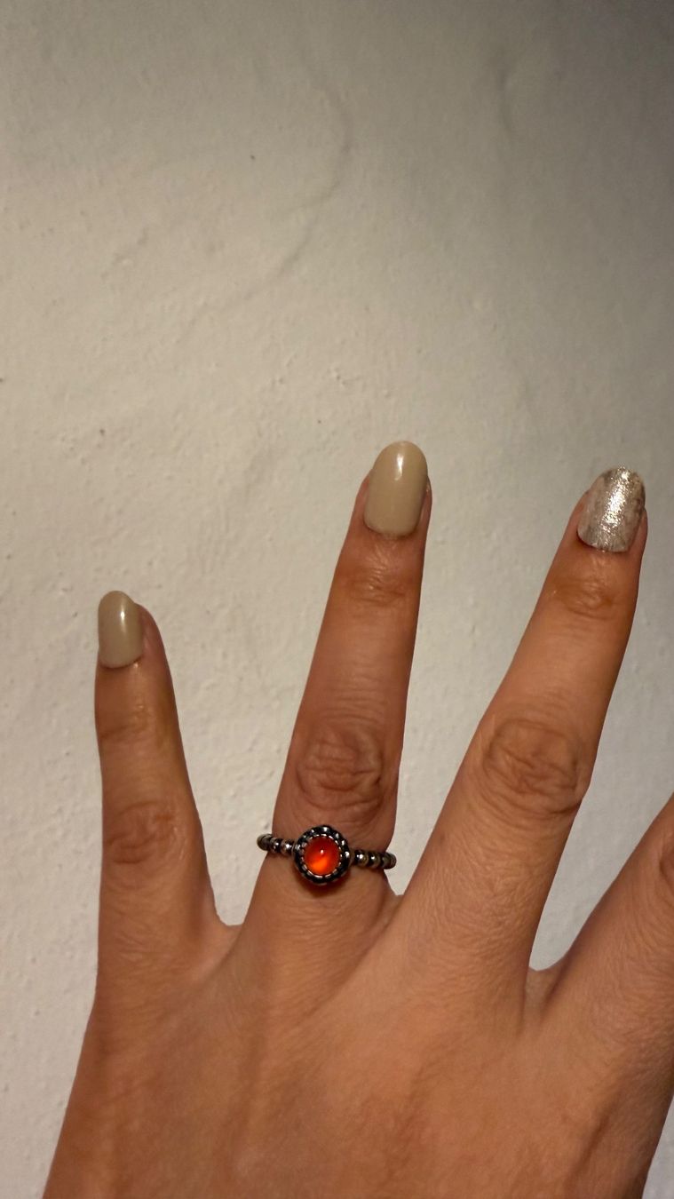 Pandora Anelli: Original Pandora Ring mit orangem Stein - elegant & zeitlos – Nuovo (secondo la descrizione) da Niederrohrdorf venduto da gigerch 6