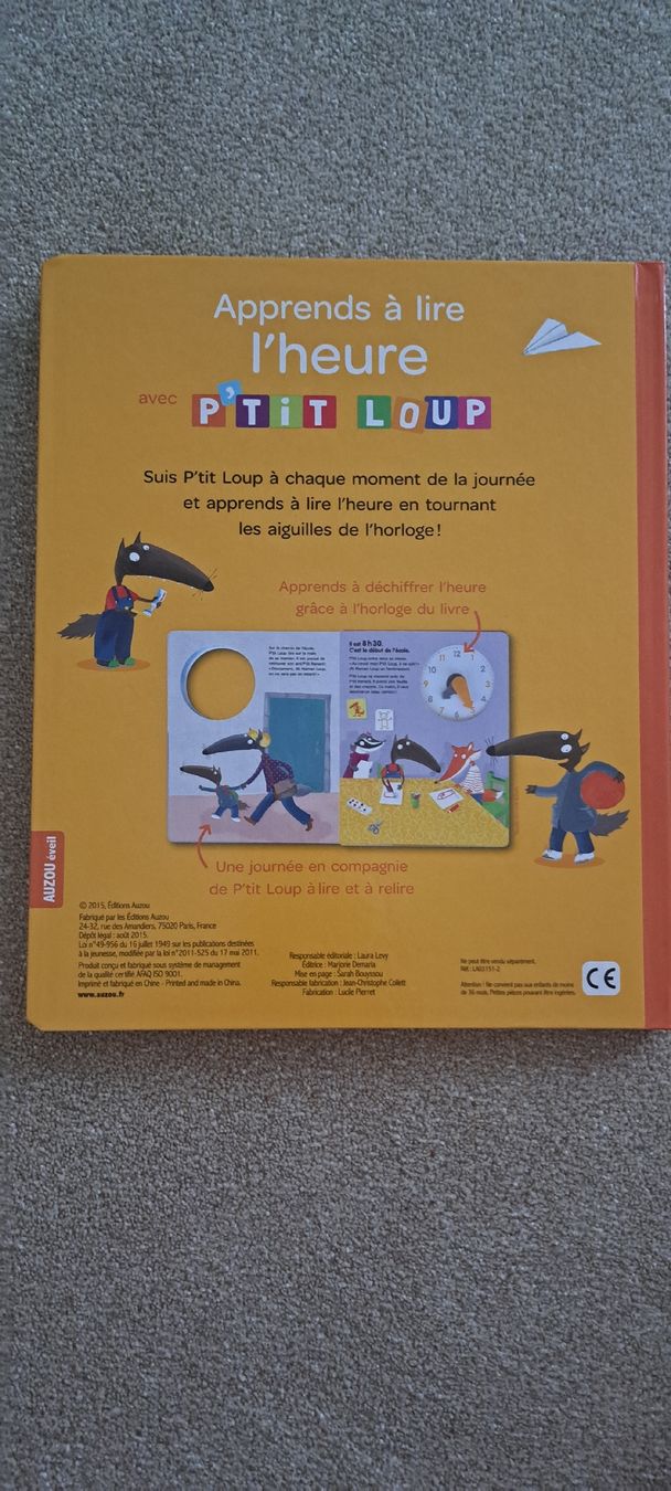 Libri: Apprends à lire l'heure avec p'tit loup – Nuovo (secondo la descrizione) da Bossonnens venduto da becky_sommer 2