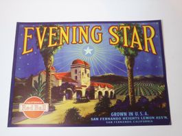 Orig. Antik Werbung Evening Star San Fernando California USA