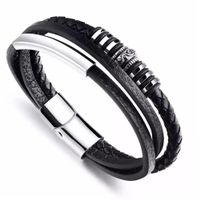 ARMBAND HERREN LEDER EDELSTAHL