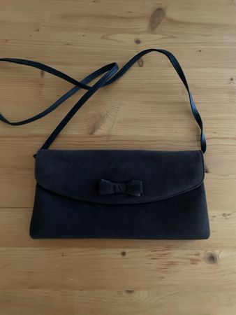 Handtasche dunkelblau mit Schleife Clutch Abendtasche