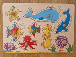 Holz Puzzle Goki/ Holzspielzeug/ Babyspielzeug/ Steckpuzzle