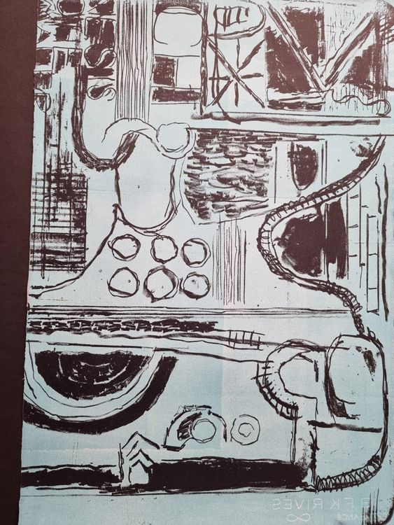 VALENTIN P. HAURI LITHOGRAPHIE SIGNIERT UNIKAT 1/1 NUMMERIER 4