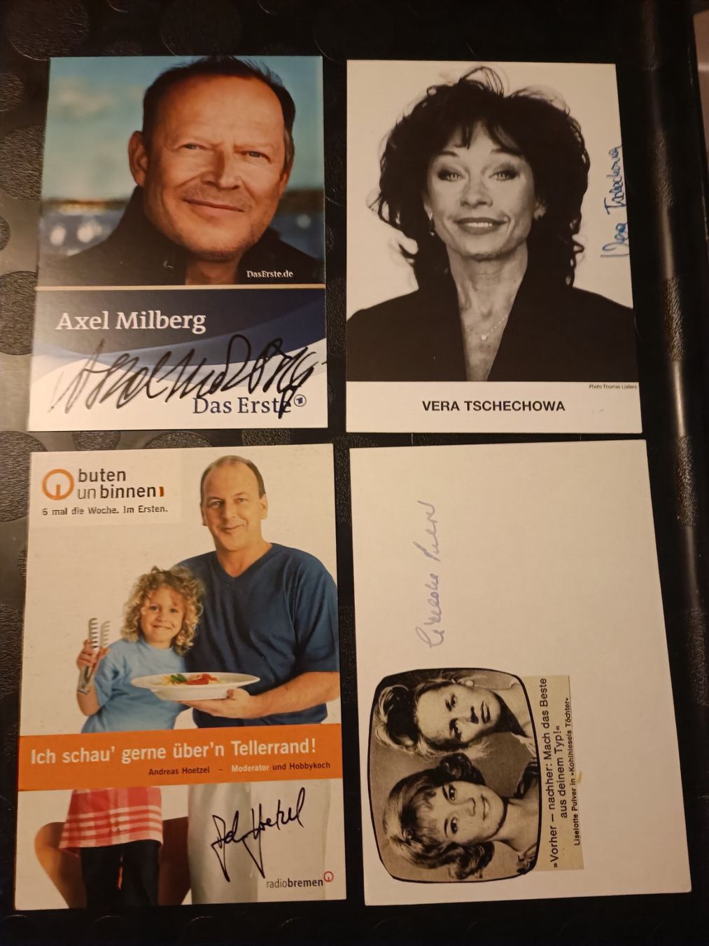 Autografi: TV Mix - 4 Autogrammkarten - Set – Usato da Menziken venduto da Artographs