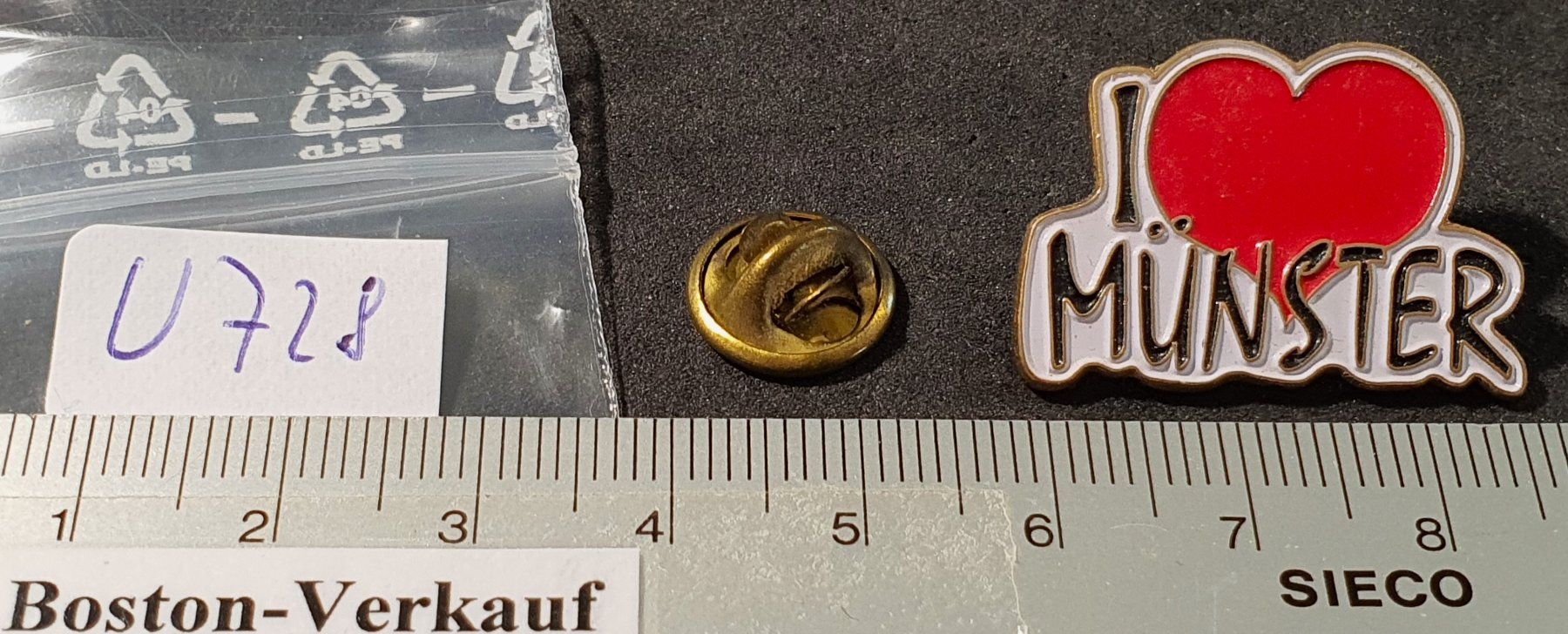 Spille & Fermagli: U728 - Pin I Like Münster – Usato da Reinach BL venduto da Boston-Verkauf 1