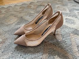 Sergio Rossi Gr 36.5 High Heels Schuhe nude beige 7.5cm