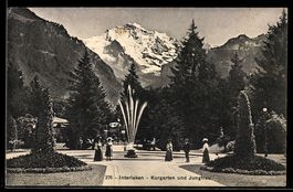 AK Interlaken, Kurgarten und Jungfrau
