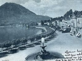 1905 Carte postale Lugano Quai e Monte San Salvatore 31.8.05