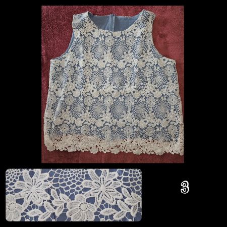 Top, hellblau mit weisser Spitze, XL, NEU