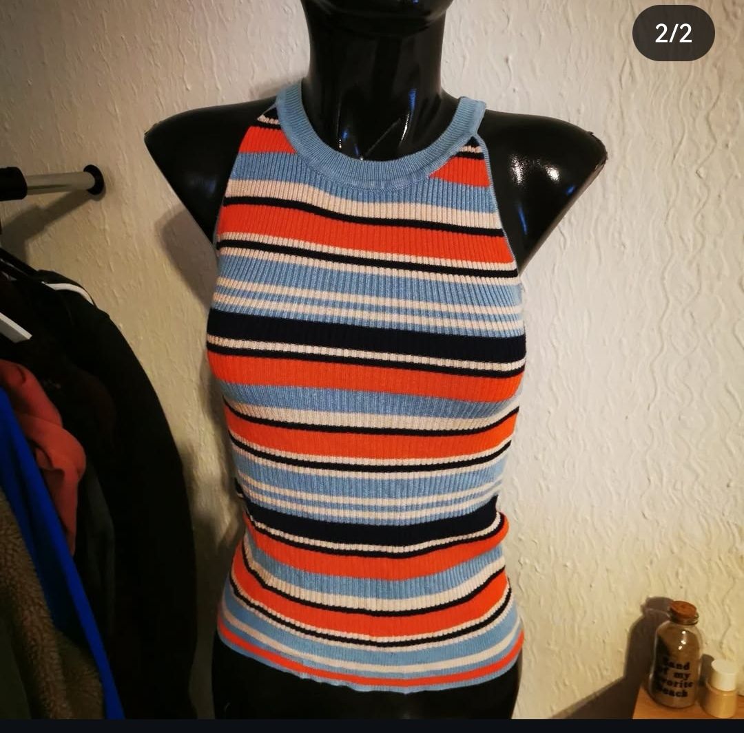 Top: Sommertop gestreift Gr. 38  blau/orange – Usato da Balsthal venduto da Leila_Luna