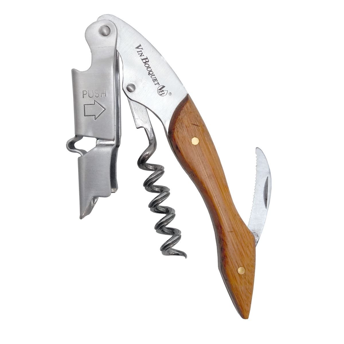 Apribottiglie & Tappi per chiusura: Vin Bouquet Kellnerkorkenzieher Holz – Nuovo e nell'imballaggio originale da Wettingen venduto da kochshop