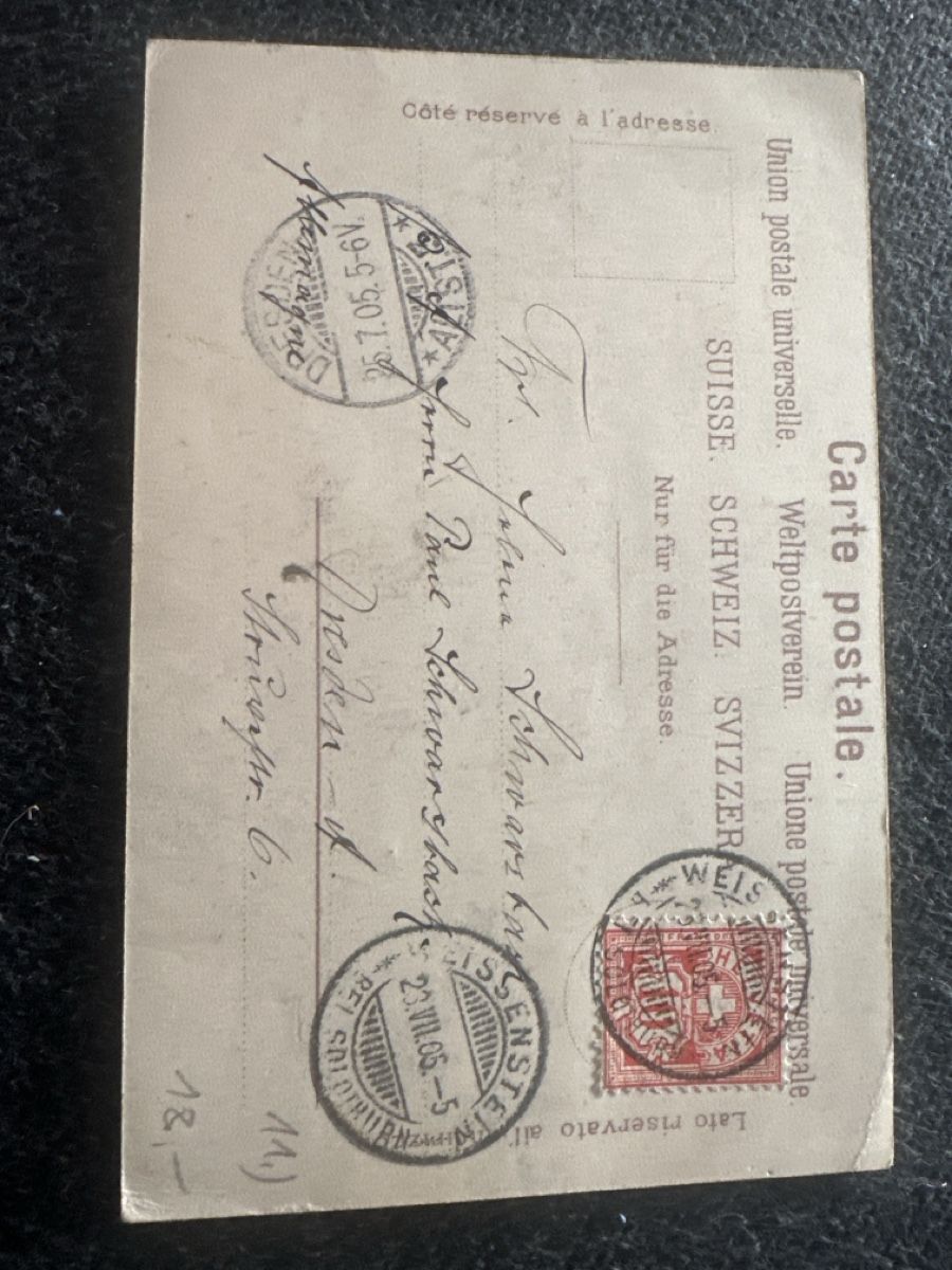 Ansichtskarten: Weissenstein 1905 – Gebraucht aus Wettingen von OttoNeuerName 1