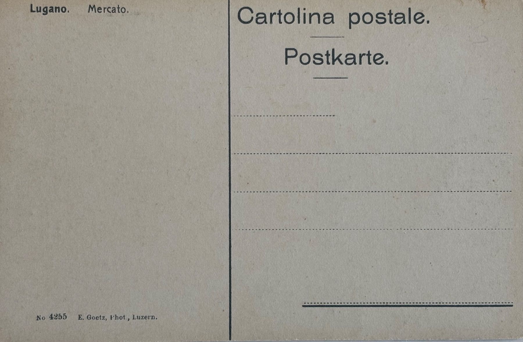 Ansichtskarten: Lugano, Mercato – Gebraucht aus Frauenfeld von Merk52 1