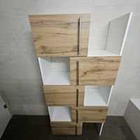 Regal Weiss Holzoptik offen mit Tueren guter Zustand