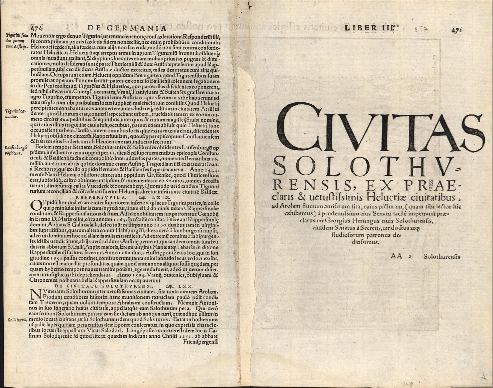 Stiche: Solothurn Originalholzschnitt 1550 – Gebraucht aus Rafz von Helvet32 1
