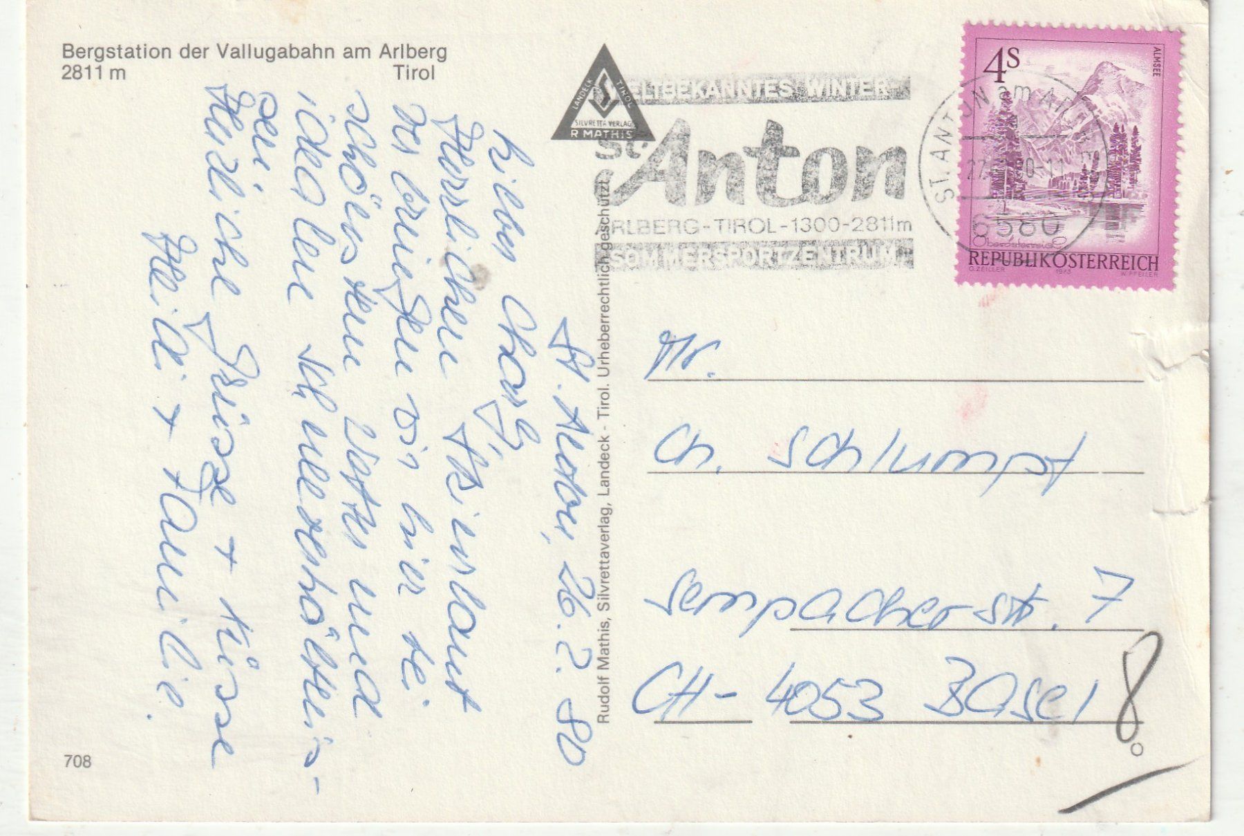 Cartoline postali: Skibetroeb Arberg Tirol – Usato da Lumbrein venduto da made02 1