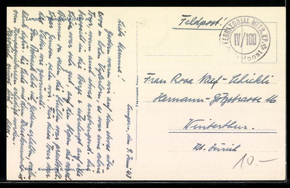 Cartoline postali: AK Lungern, Blick gegen Dundelalp – Usato da Berlin venduto da bartko-reher 1
