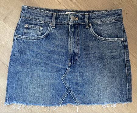 Zara Trafaluc classic blue denim mini skirt S