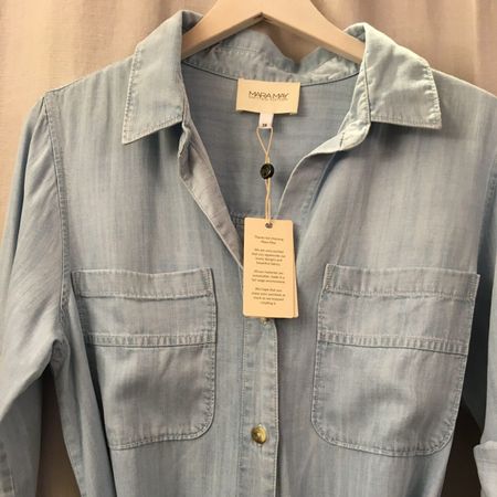 Mara May Hemdbluse Jeans Kleid LA Lyocell hellblau Gr 36 neu
