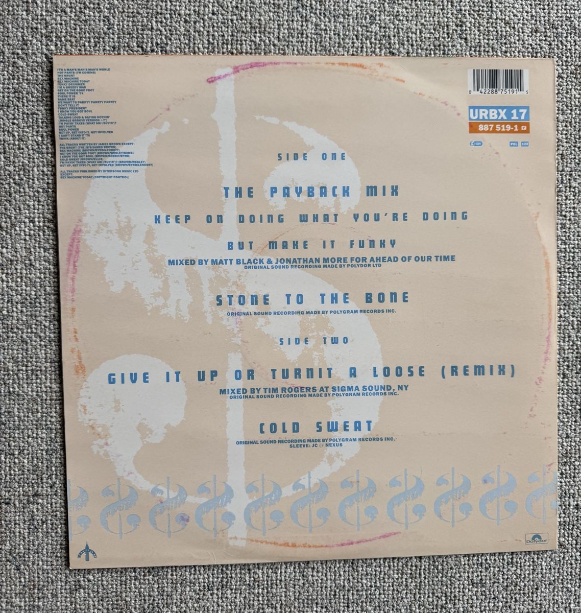 Dischi in vinile: James Brown - The Payback Mix - 12" Maxi - 80s – Usato da Rorbas venduto da BlackstarRecords 1