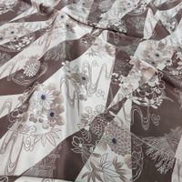 Designer Seide aus Italien 2.20x1.40m marrone Fiori e Grano