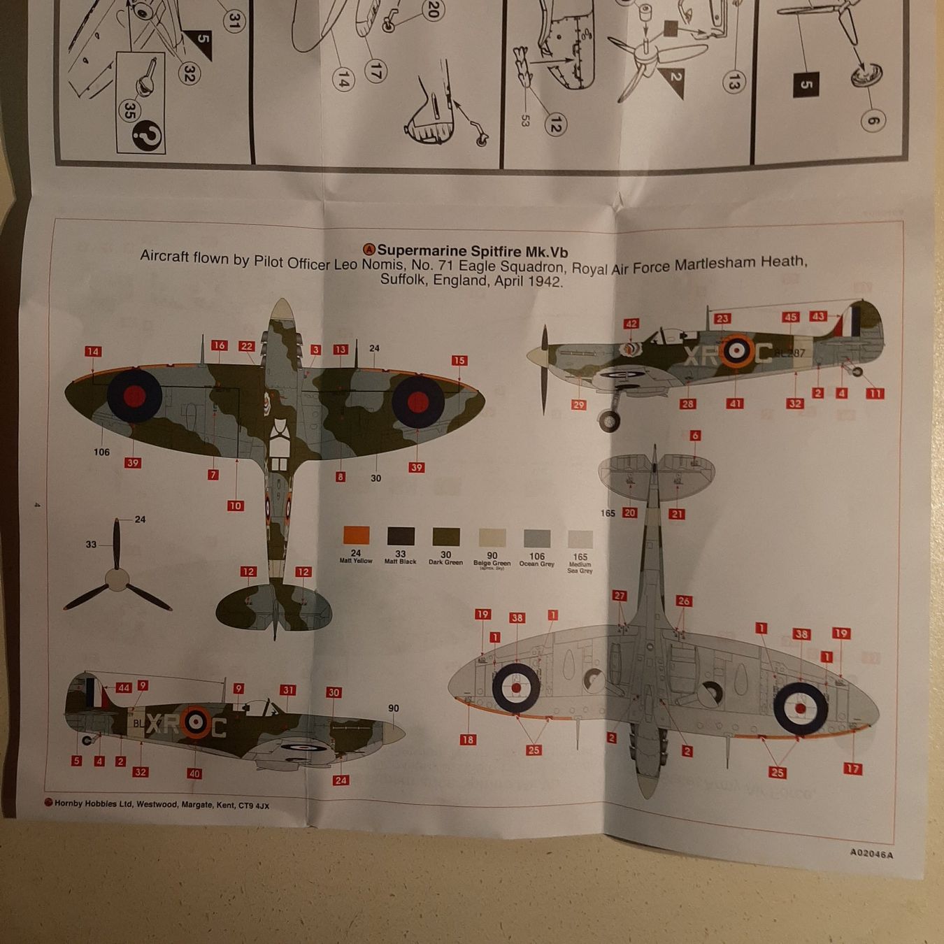 Airfix Kit di modellismo & Modellini statici: 982 ... Supermarine Spitfire Mk V B ... Airfix 02046 – Usato da Bonstetten venduto da Benibanny59 2
