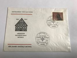 briefmarke, ganzsache, 1.7.1967, 100 jahre anstalt bethel