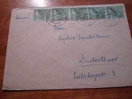 Brief Deutsche Post mit Überdruck "Berlin", 5erstreifen