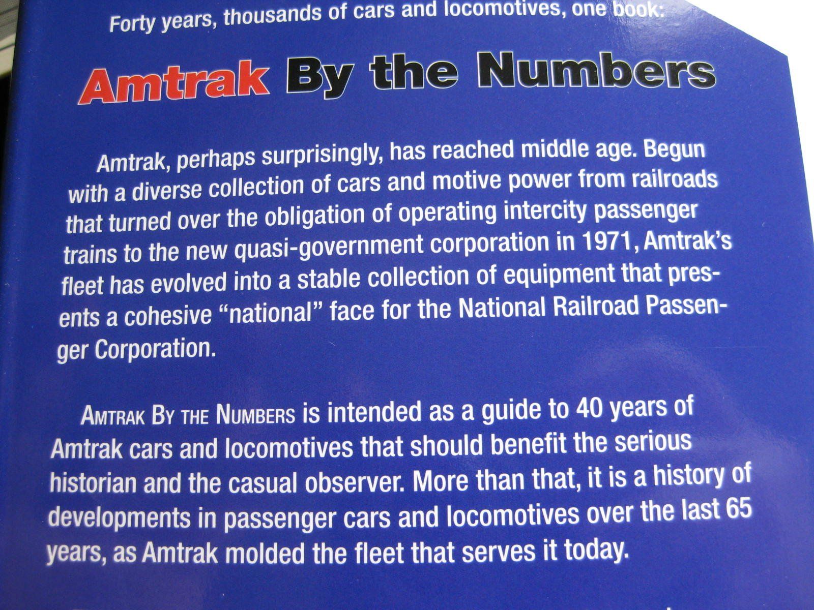 Libri: Amtrak, By the Numbers, David C. Warner, Elbert Simon, 31x24 – Usato da Malters venduto da Marosko 1