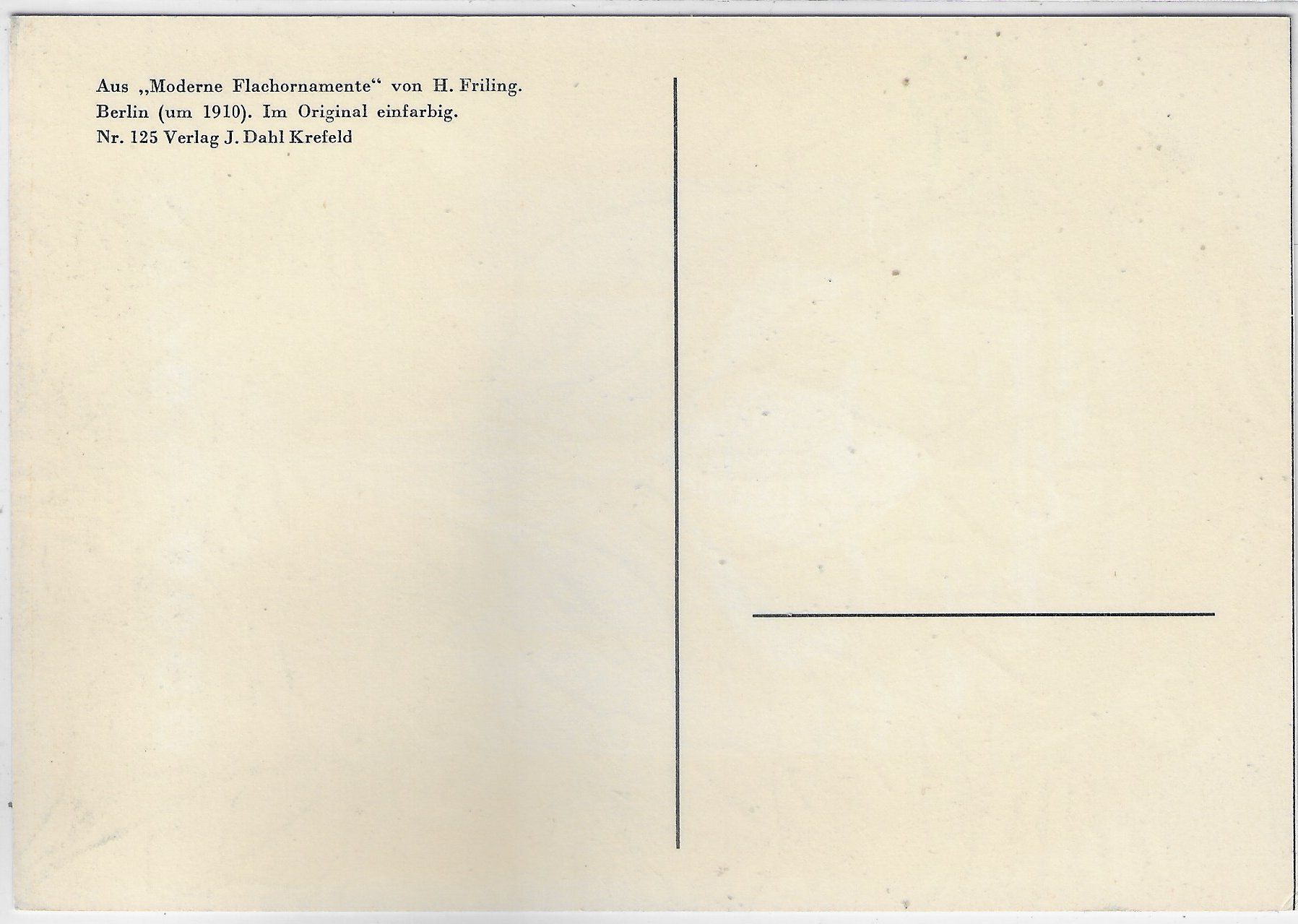 Cartoline postali: Aus "Moderne Flachornamente" von H. Friling – Usato da Ettingen venduto da Kartenplanet 1