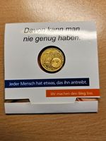 1 Euro Cent vergoldet Faltschachtel Volksbank Donau-Neckar