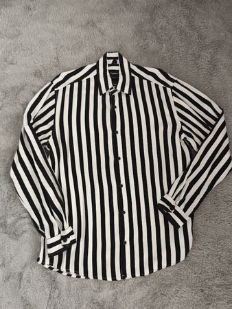 Camicia Pull&Bear a righe bianche e nere S/36