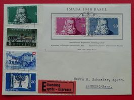 1948, W31 (IMABA-Block) schöne Mischfrankatur mit Werbemarke