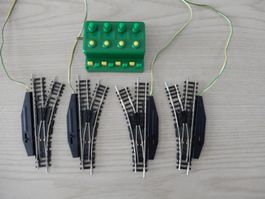 Minitrix elektromagnetische Links-/Rechts-Weichen, 112,6 mm