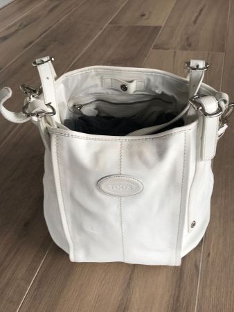 Tods Tasche Beutel Leder weiss